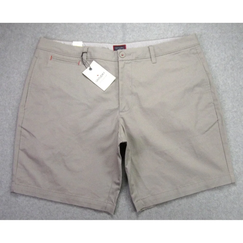 Mens 40x9 UNTUCKit Shorts Gray St. Vincent Chino Casual Golf Flat Front NWT READ